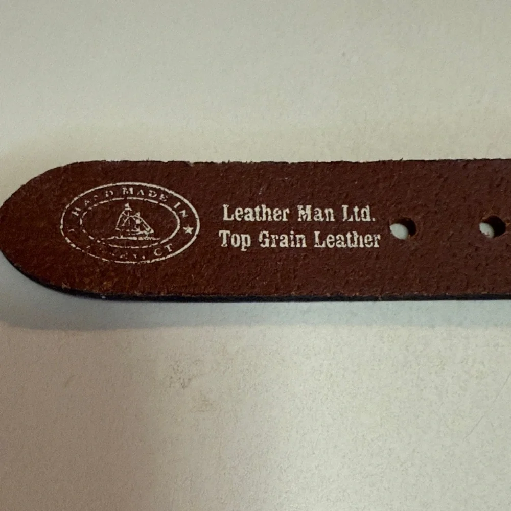 Leather Man Ltd Boy’s Navy Blue Belt Confederate Flags Size 30